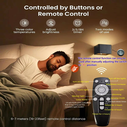 Smart indoor wall light with motion sensor and remote control