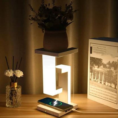Floating lamp with built-in wireless charger