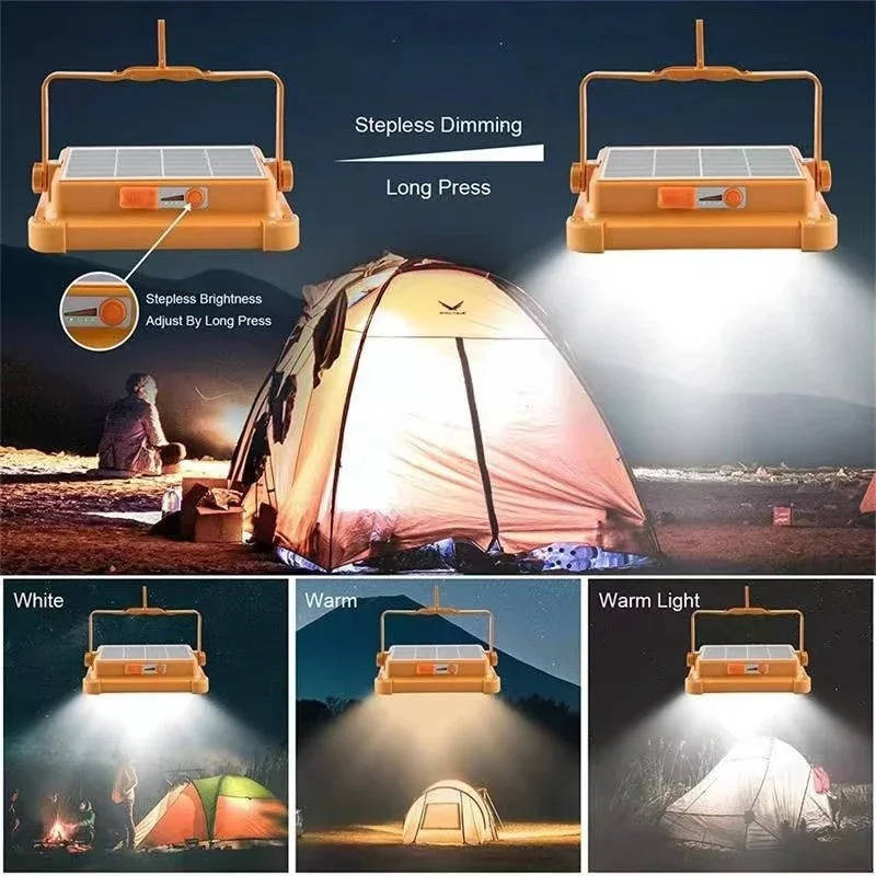 Draagbare campinglamp op zonne-energie