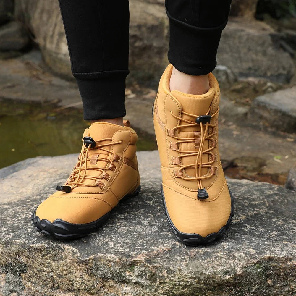 Cozy fleece-lined winter barefoot shoes - waterproof and snowproof