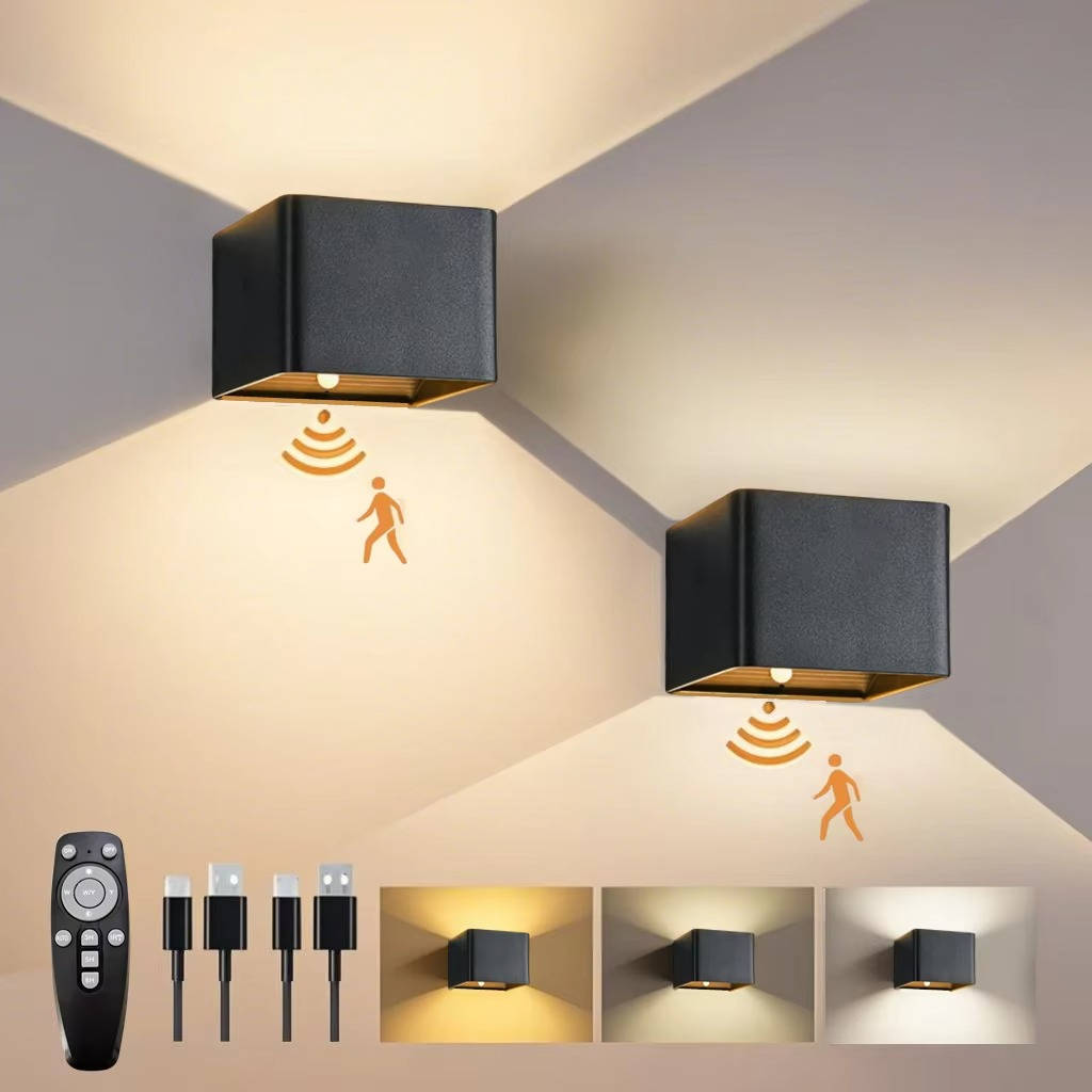 Smart indoor wall light with motion sensor and remote control