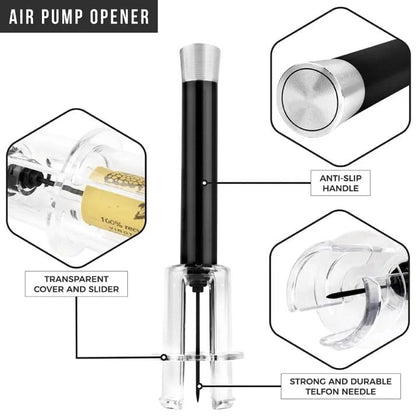 Air-Assist Wine Bottle Opener Set for Effortless Cork Removal