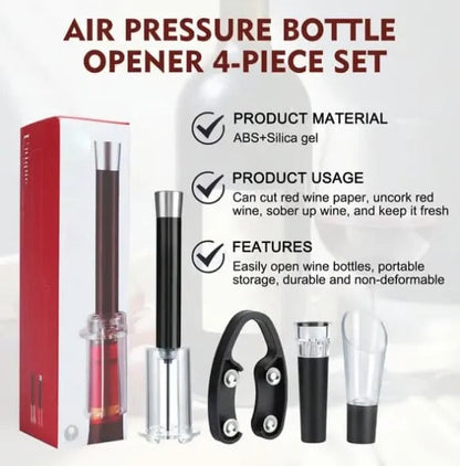 Air-Assist Wine Bottle Opener Set for Effortless Cork Removal