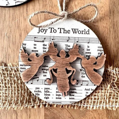 Enchanting Nativity-Inspired Music Sheet Ornament Collection