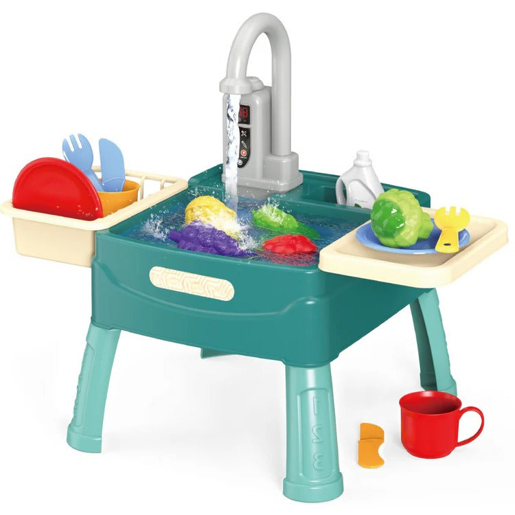 Speelkeuken voor kinderen met een realistische stromende waterfunctie