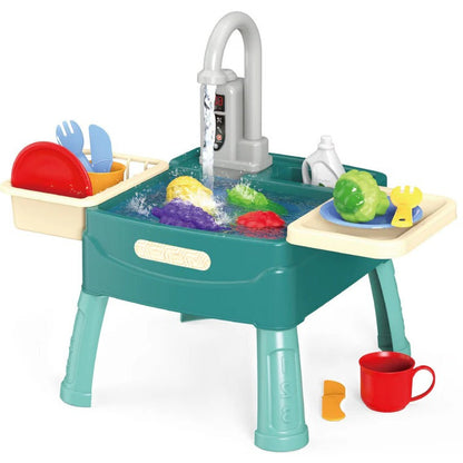 Speelkeuken voor kinderen met een realistische stromende waterfunctie