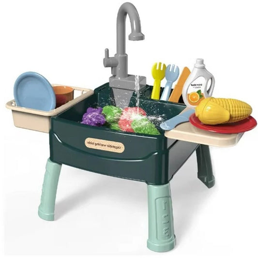 Speelkeuken voor kinderen met een realistische stromende waterfunctie