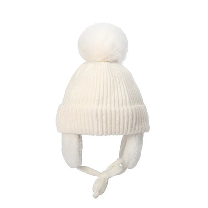 Snug knitted kids' hat with earflaps – warm winter hat